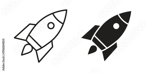 Rocket icon symbol, logo illustration. Pixel perfect vector graphics