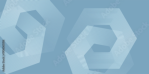 Abstract hexagon lines on gray background. Geometric stripe line art design for poster, brochure, cover, website, banner.