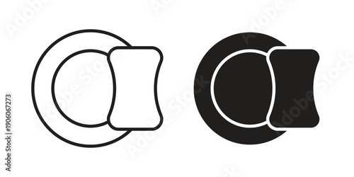 Washing dishes icon symbol, logo illustration. Pixel perfect vector graphics