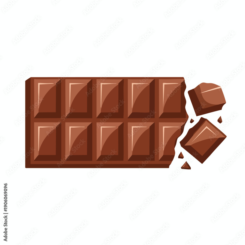 Fototapeta premium Delicious Milk Chocolate Bar with Breakable Pieces for Snacking and Cooking