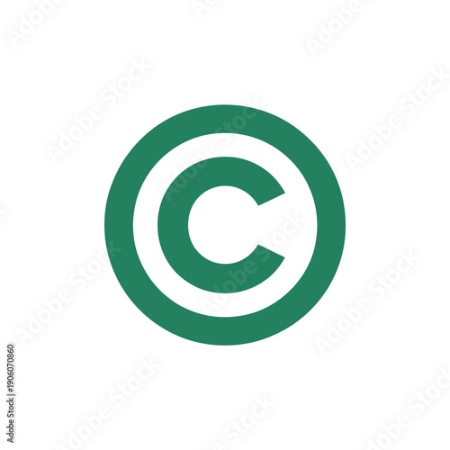 A green copyright symbol on a white background representing intellectual property protection
