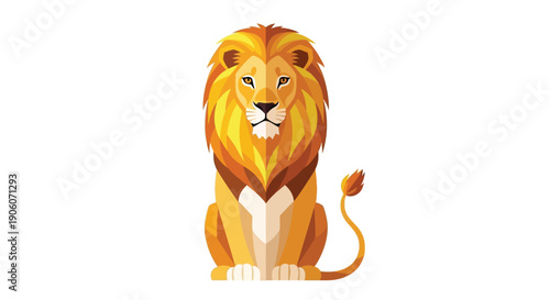 A majestic african lion with a full mane sits proudly depicted in a stylized silhouette high quality professional detailed modern elegant stylish