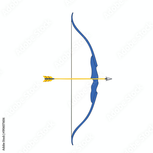 Elegant Traditional Archery Bow and Arrow Illustration for Sports and Outdoor Activities