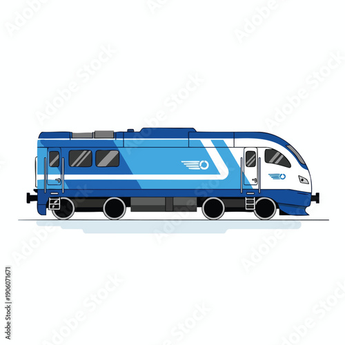 Modern High Speed Passenger Train in Bright Colors for Travel and Transportation