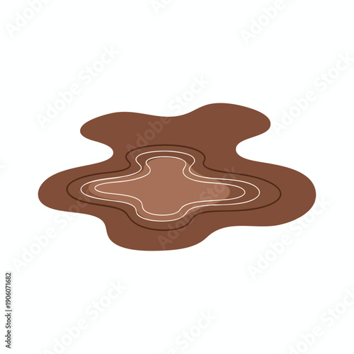 Abstract Brown Watercolor Ink Blot on White Background for Creative Design