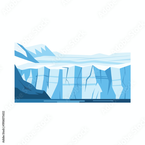 Majestic Glacial Iceberg in Deep Blue Ocean Scene