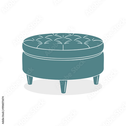 Stylish Round Ottoman Seat for Modern Living Room Decor