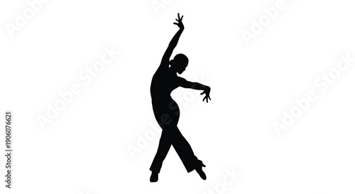 A graceful dancer is captured in a dynamic pose exhibiting fluid movement and artistic expression silhouette high quality professional detailed modern