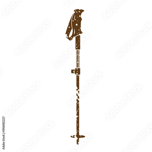 Grunge texture grungy trekking pole with handle and strap for hiking and climbing  outdoor gear Vintage Style