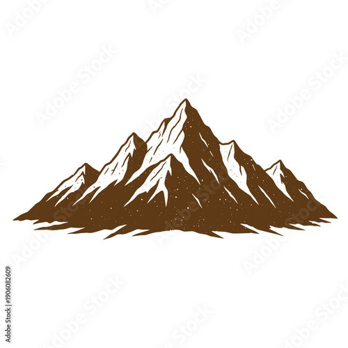 Grunge texture Mountain range with snow capped peaks and rugged terrain in a scenic landscape  beautiful natural scenery Vintage Style
