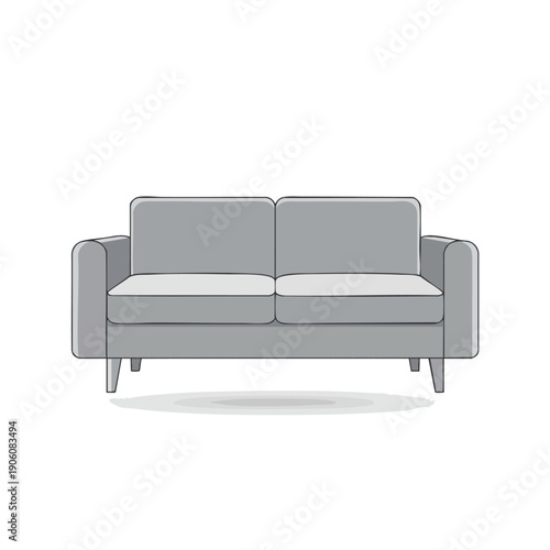 Modern Gray Sofa Illustration
