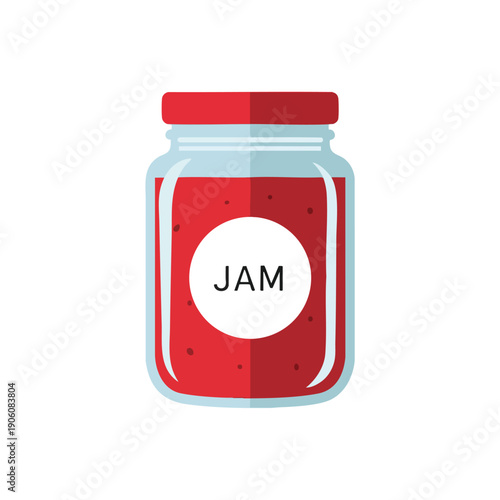 Red Fruit Jam in Glass Jar
