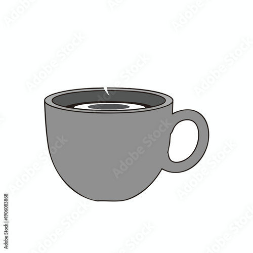 Grey Coffee Cup with Coffee