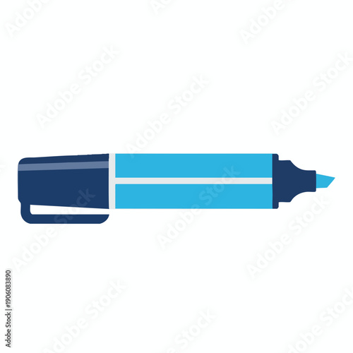 Blue Highlighter Pen Illustration
