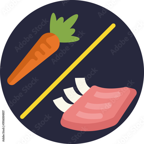 Indicates that raw and cooked foods should be kept apart to prevent cross-contamination and reduce the risk of foodborne illness.