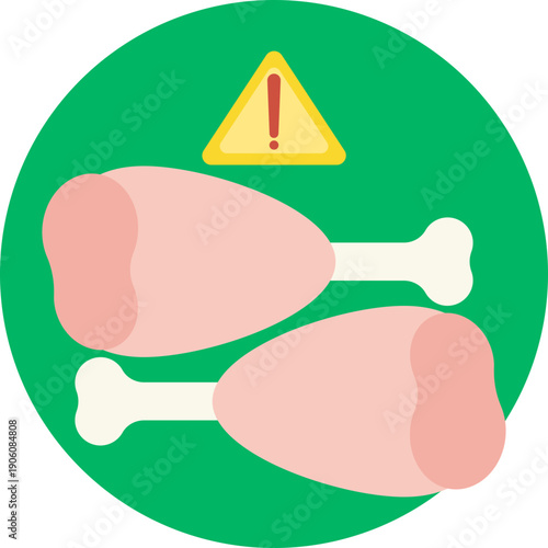 Indicates potential food safety risks related to raw or undercooked chicken, such as contamination or improper handling.