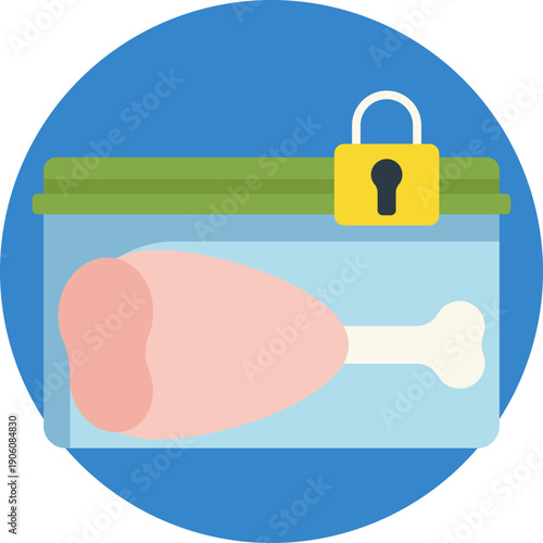 Represents proper use or handling of plastic bags for storing, separating, or protecting food from contamination.