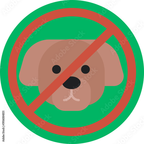 Indicates that animals are not permitted in this area to maintain food hygiene and safety standards.