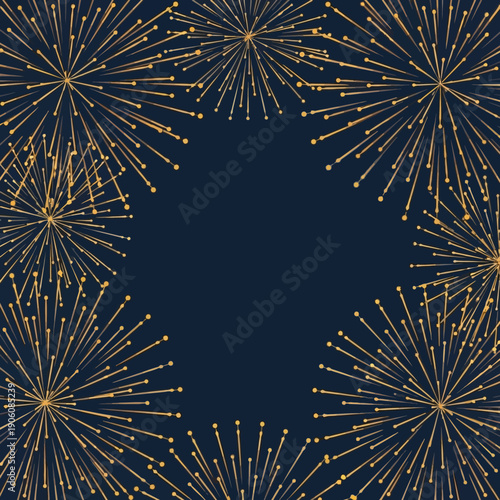 Fireworks explosion bursting in the night sky viewed from below with celebratory atmosphere