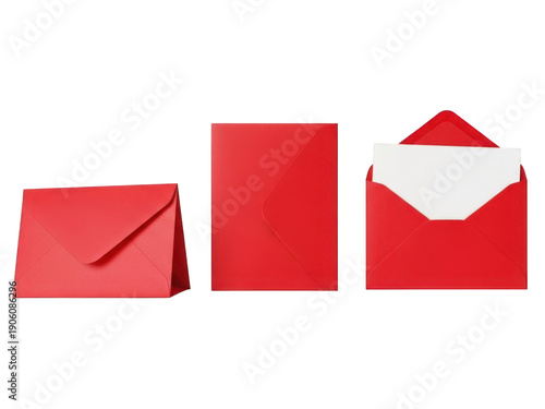 Free Download Three red envelopes isolated on transparent background - GFXLoad