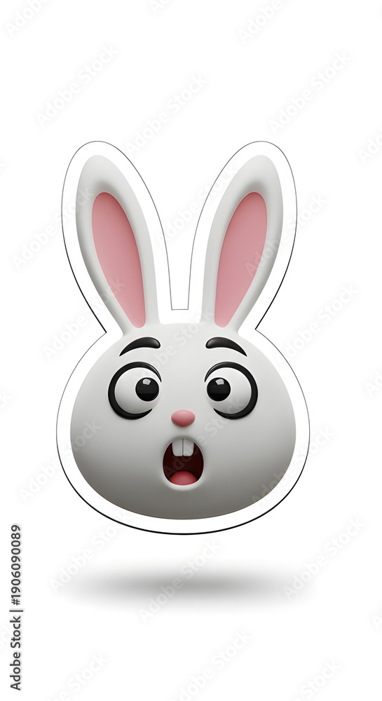 Obraz premium Shocked Easter bunny sticker