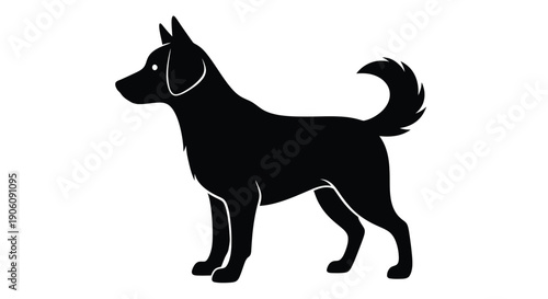 A striking black profile of a canine showcasing its form and posture a beautiful silhouette high quality professional detailed modern elegant