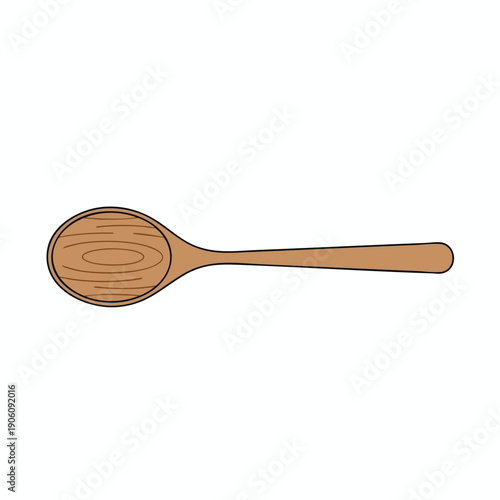 Illustration of a wooden serving spoon