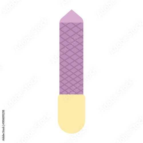 Metal nail file with textured surface for manicure. Simple flat vector illustration of nail shaping tool
