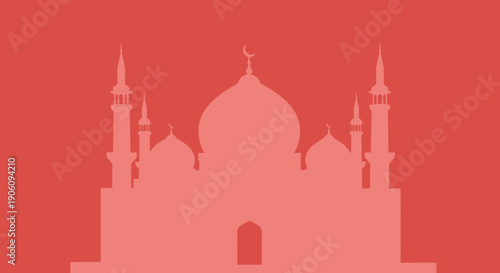 Taj Mahal silhouette in a minimalist style.