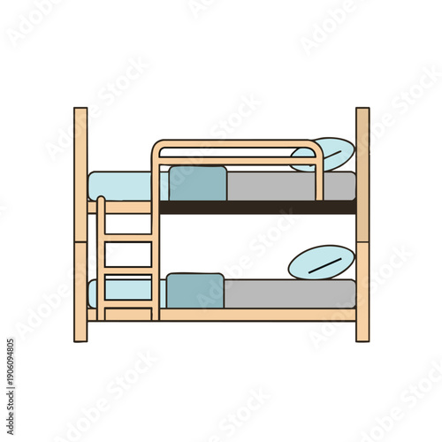 Double Deck Bunk Bed Illustration