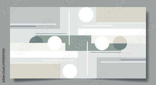 Geometric illustration featuring shapes and lines in a modern design aesthetic