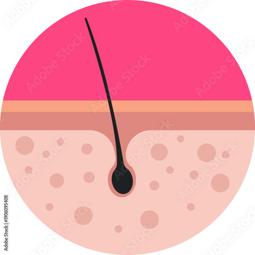 Hair strand symbol – Indicates hair growth areas commonly treated with hair removal methods such as laser, waxing, or shaving.