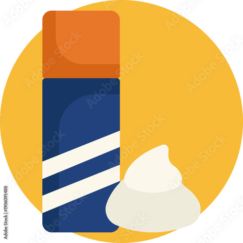 Shaving foam icon representing a soft, airy foam used to prepare the skin for hair removal and ensure a smooth shave.