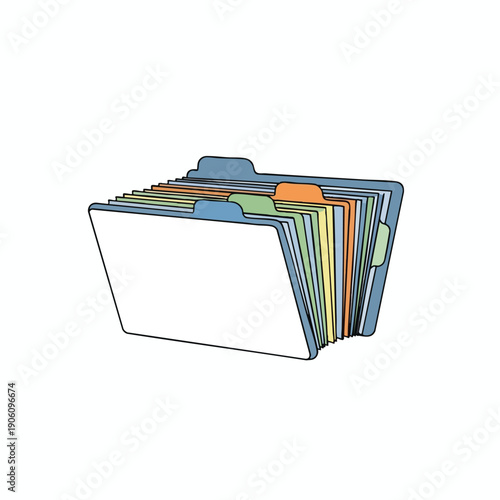 Organized File Folder with Colorful Documents