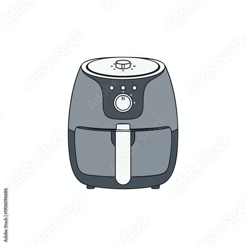 Modern Air Fryer Kitchen Appliance Illustration