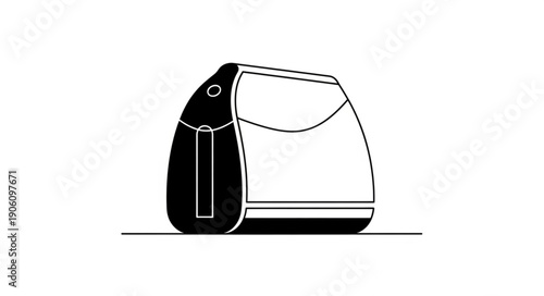 Minimalist Black and White Backpack Icon for Travel and Education.