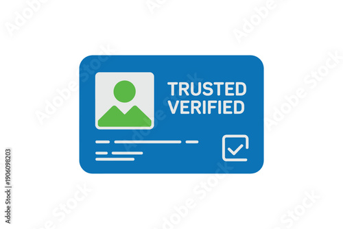 Blue ID Card with Green Icon