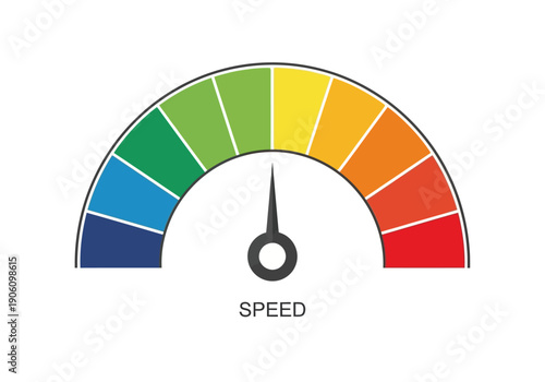 Fast performance indicator gauge showing a quick response time, a vector illustration for website speed and internet optimization concepts