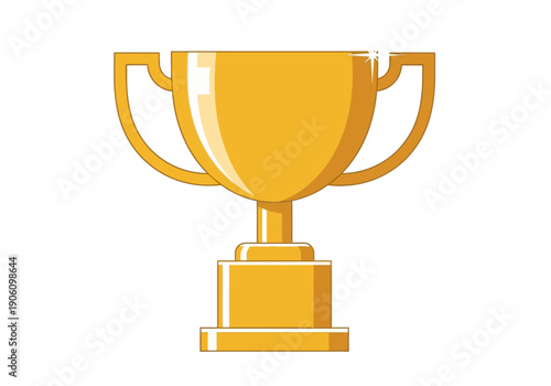 Classic gold trophy cup illustration representing victory, achievement, and first place award