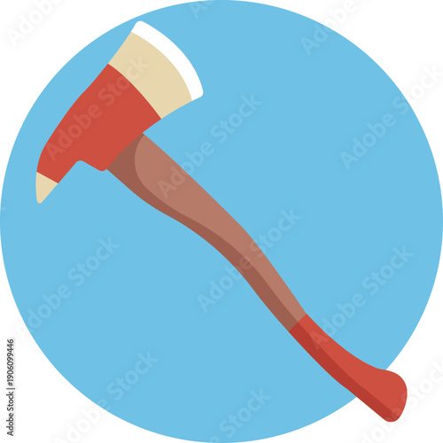 A sturdy axe used for chopping wood and preparing materials in hunting or outdoor survival settings.