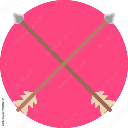 Arrows – Represents hunting tools used for archery, symbolizing precision, skill, and traditional hunting methods.