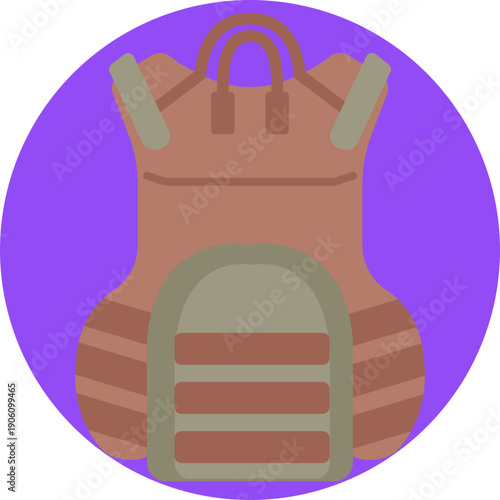 A clean, minimalist outline of a high-visibility tactical vest. It features heavy stitching details and front-facing utility pockets.