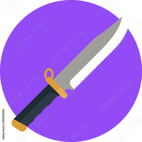 A sharp hunting knife used for field dressing, cutting, and preparing game in outdoor conditions.