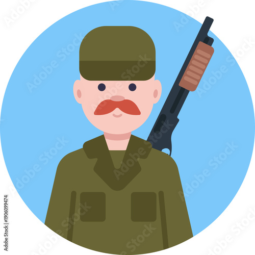 Hunter – Represents a person engaged in tracking and hunting wild animals, often associated with outdoor survival and wildlife management.