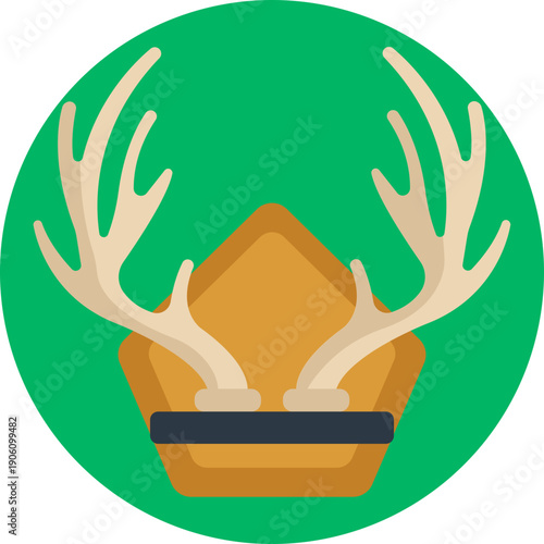 An icon used to indicate hunting success, typically referring to mounted antlers, heads, or other preserved game.