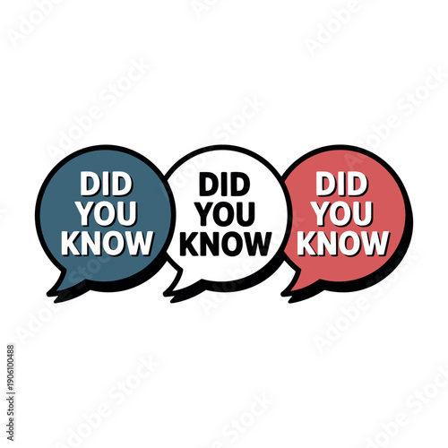 A colorful graphic illustration of three speech bubbles with the phrase 'Did you know' in a fun and engaging way.