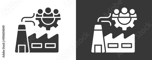 Industry Icon Set Vector Collection Isolated In Black And White