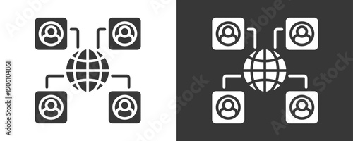 Networking Icon Set Vector Collection Isolated In Black And White
