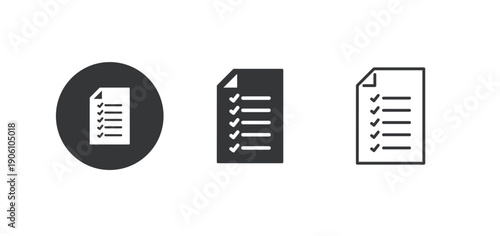 Document icon. Multi series icon. Perfect pixel isolated on white background. Vector illustration