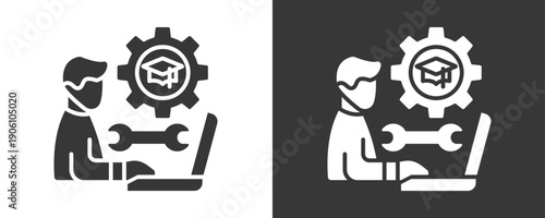 Apprenticeship Icon Set Vector Collection Isolated In Black And White